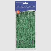 Green Metallic Fringe Curtain